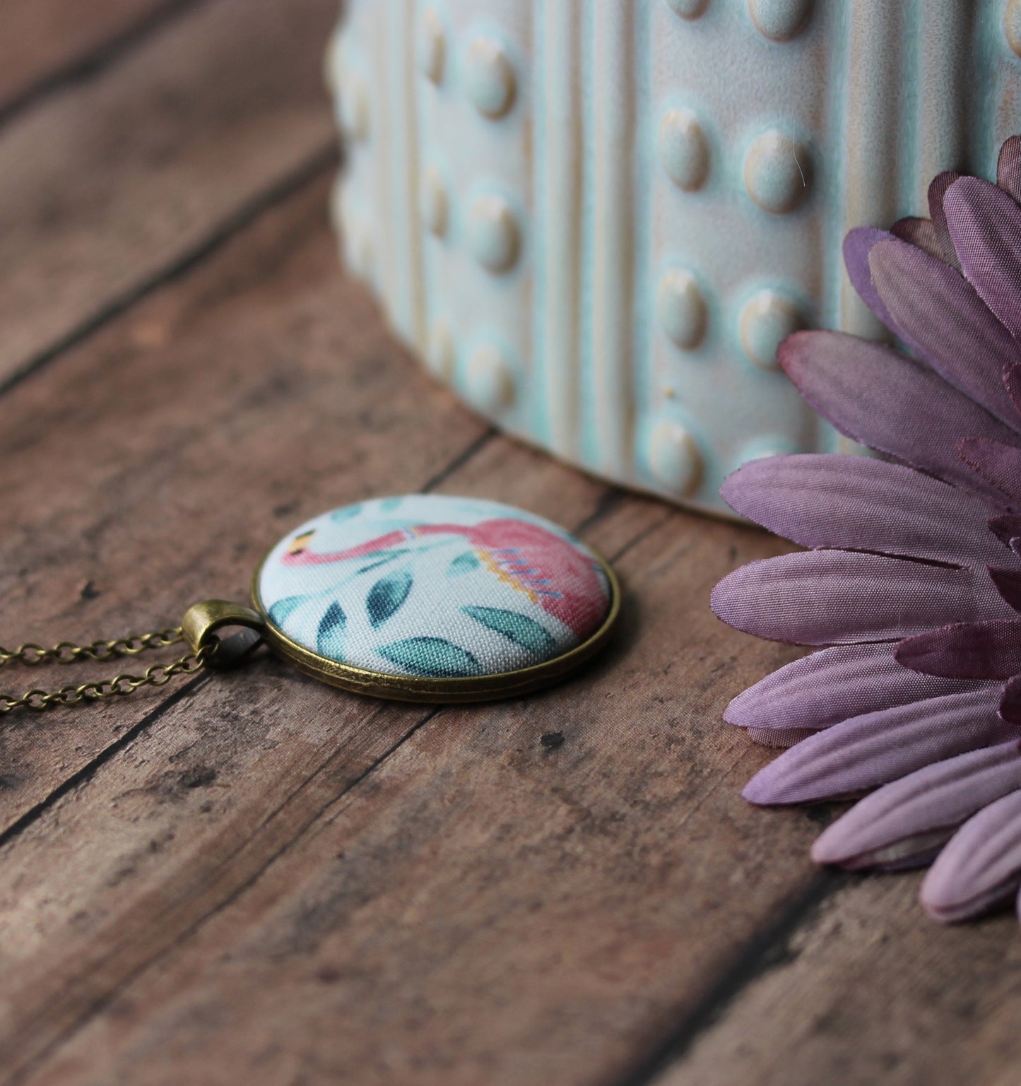 Flamingo Necklace, Tropical Jewelry