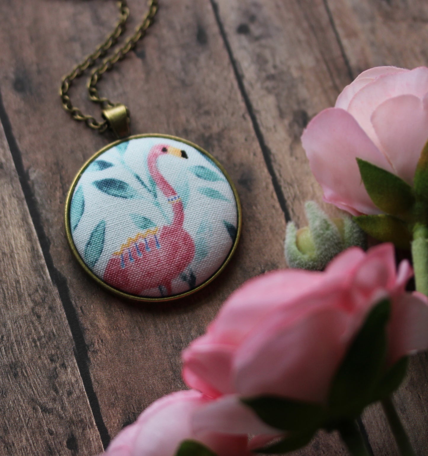 Flamingo Necklace, Tropical Jewelry