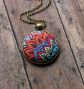 Load image into Gallery viewer, Bright Floral Orange Necklace, Unique Fabric

