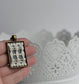 Victorian Necklace With Vintage Lace, Rectangle Pendant