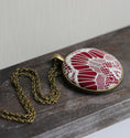 Load image into Gallery viewer, Burgundy Necklace, White Art Deco Lace Jewelry
