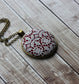 Geometric Art Deco Necklace In Burgundy Red And White