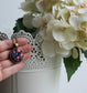 Coral And Navy Necklace, Small Or Large Fabric Pendant