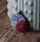 Multi Color Fabric Pendant, Pink And Blue