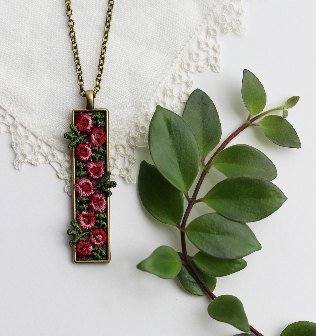 Rose Necklace, Unique Gift For Wife, Mom, Women