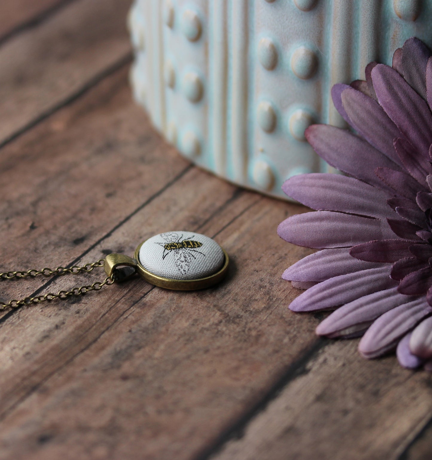 Honey Bee Necklace, Small Pendant