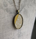 Load image into Gallery viewer, 1930s Lace Necklace, Mustard Yellow Cotton, Oval Shape
