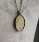1930s Lace Necklace, Mustard Yellow Cotton, Oval Shape